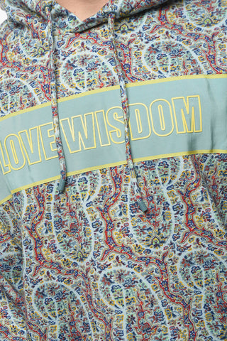 Jersey LOVE WISDOM Hoodie in Paisley Pattern
