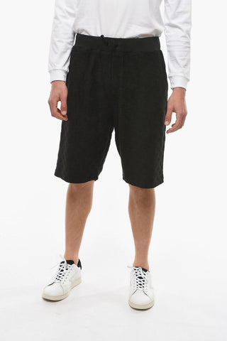 Monogram Cotton Terry Shorts with Elastic Waistband
