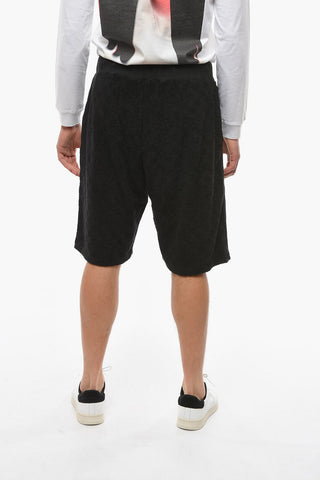 Monogram Cotton Terry Shorts with Elastic Waistband
