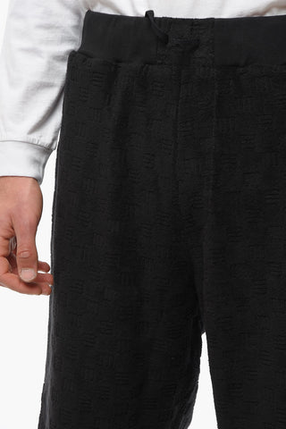 Monogram Cotton Terry Shorts with Elastic Waistband