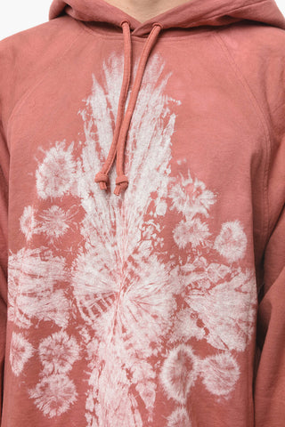 Felpa Hoodie ROSE in Cotone Garzato con Stampa Tie Dye