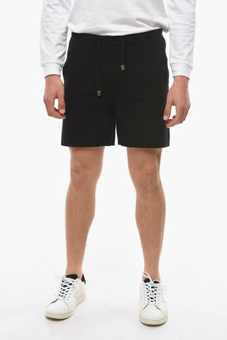 Shorts in Maglia con Coulisse e Tasca a Filo
