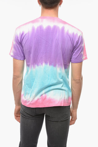 Multicolored T-shirt with Logo Print and Metal Application