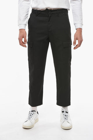 JEANS COUTURE Technical Fabric Multipocket Pants with Logo Patch
