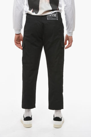 JEANS COUTURE Technical Fabric Multipocket Pants with Logo Patch