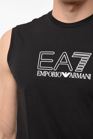 EMPORIO EA7 T-shirt Smanicata con Logo in Rilievo