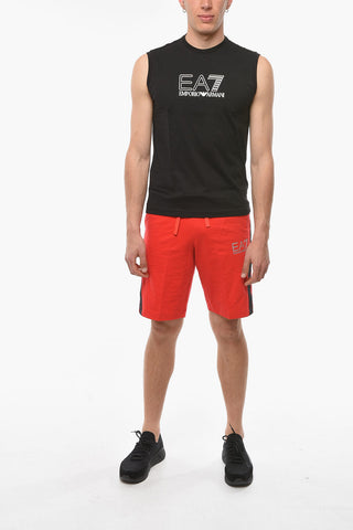 EMPORIO EA7 T-shirt Smanicata con Logo in Rilievo