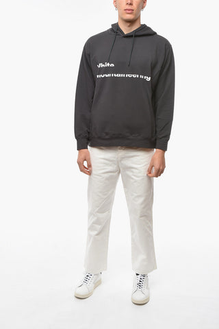 Felpa Hoodie ERASED in Misto Cotone con Logo Stampato