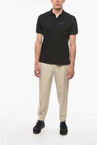 EMPORIO RACING Cotton-piquet Polo T-shirt with Lettering Logo