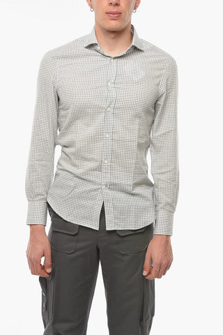 Slim-fitting Cotton Shirt in Gingham-check Motif