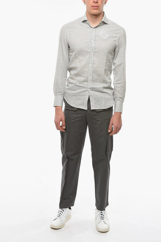 Slim-fitting Cotton Shirt in Gingham-check Motif