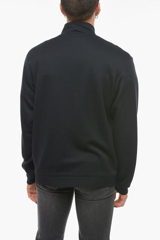Zip-up Turtleneck Sweatshirt with Logo Patch