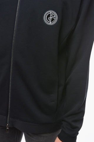 Zip-up Turtleneck Sweatshirt with Logo Patch
