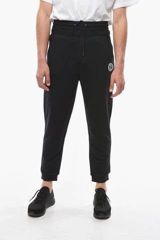 Drawstringed Joggers with Front Logo Patch
