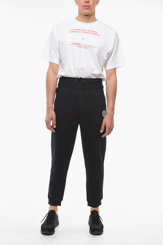 Drawstringed Joggers with Front Logo Patch