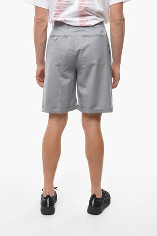 Wool Shimmering Shorts with Pleats
