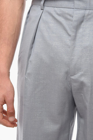Wool Shimmering Shorts with Pleats