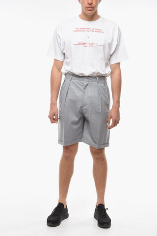 Wool Shimmering Shorts with Pleats