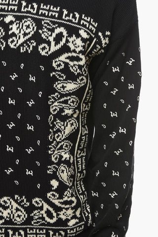 Maglia Girocollo con Bandana a Contrasto Ricamata
