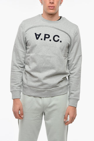 Crew Neck SWEAT VPC Brushed Cotton Sweatshirt with Velour Print