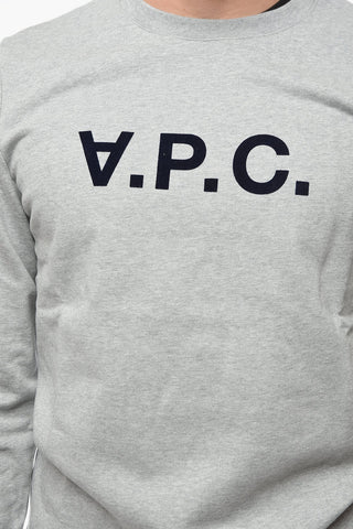 Crew Neck SWEAT VPC Brushed Cotton Sweatshirt with Velour Print