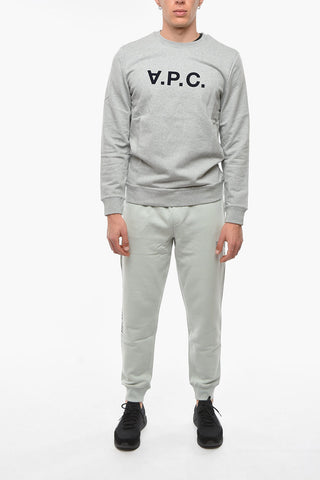 Crew Neck SWEAT VPC Brushed Cotton Sweatshirt with Velour Print