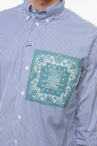 Camicia BACK TO THE FUTURE in Popeline di Cotone a Righe Awning