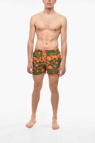Acid Wash Effect Two-Tone Swim Shorts