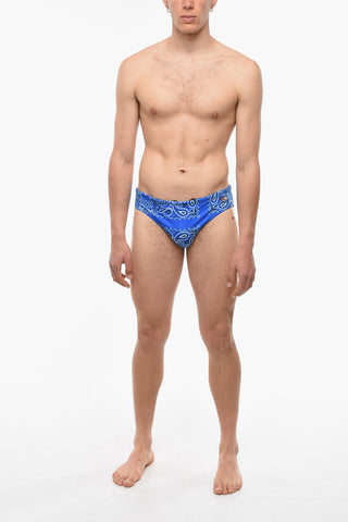 Paisley Motif Slip Swimsuit