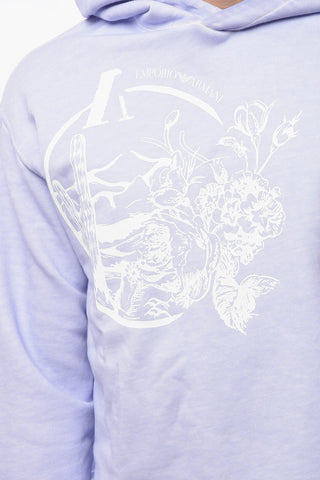 EMPORIO Vintage-effect Hoodie with Print