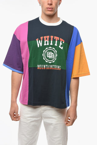Crew Neck COLOR BLOCK Printed Emblem T-Shirt