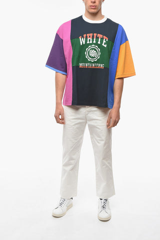 Crew Neck COLOR BLOCK Printed Emblem T-Shirt