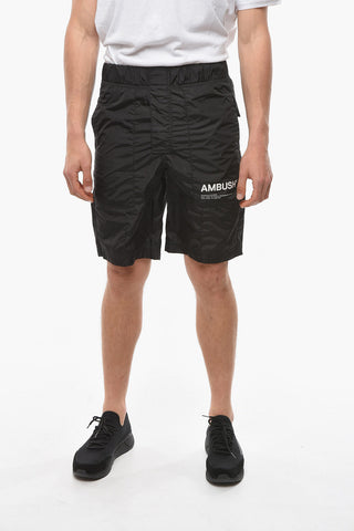 Nylon BLACK TOFU Shorts with Printed Logo