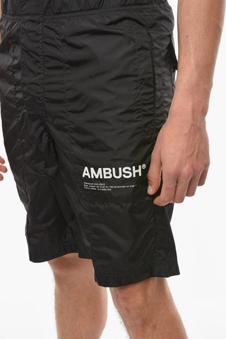 Nylon BLACK TOFU Shorts with Printed Logo