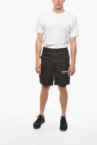 Nylon BLACK TOFU Shorts with Printed Logo