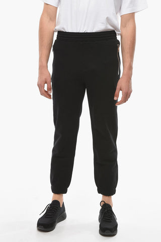 Joggers Slim Fit con Stampa Logo Ton-sur-ton e Zip Logata