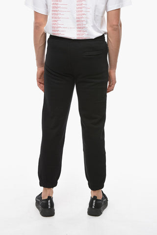 Joggers Slim Fit con Stampa Logo Ton-sur-ton e Zip Logata