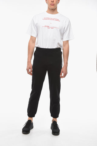 Joggers Slim Fit con Stampa Logo Ton-sur-ton e Zip Logata