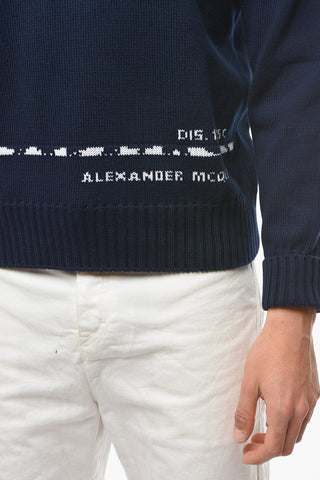 Pullover Girocollo in Cotone con Maxi Logo