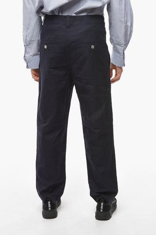Linen-blend KHAREL cargo Trousers with Straight Leg