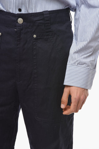 Linen-blend KHAREL cargo Trousers with Straight Leg