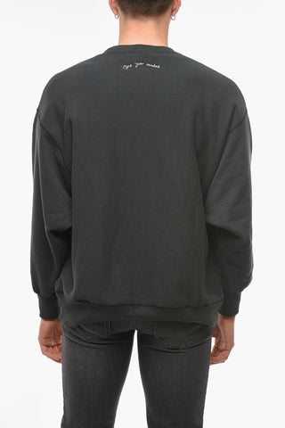 Oversized Crew-neck Sweatshirt with Graphic Print