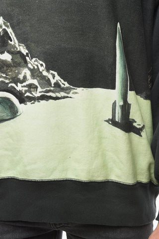 Oversized Crew-neck Sweatshirt with Graphic Print
