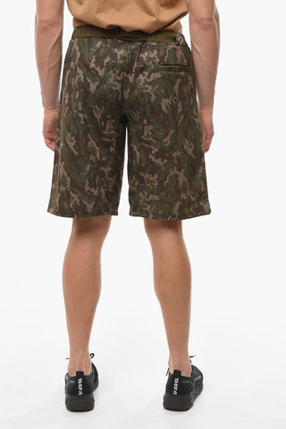 Shorts in Tessuto Camouflage con Fibbia Safety