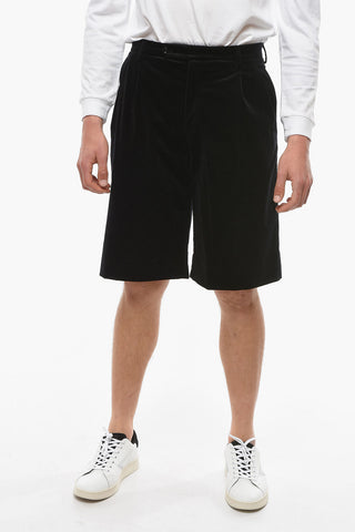 Velvet Double Pleat Shorts