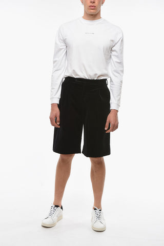 Velvet Double Pleat Shorts