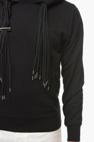 Cotton Blend MULTICORD Hoodie with Multi Draswstring