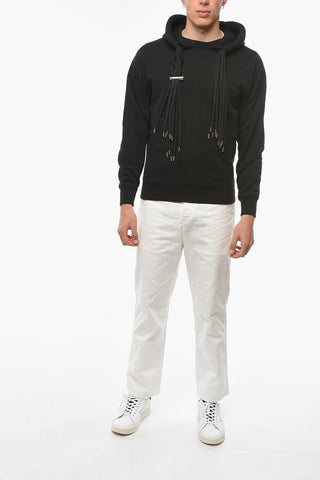 Cotton Blend MULTICORD Hoodie with Multi Draswstring