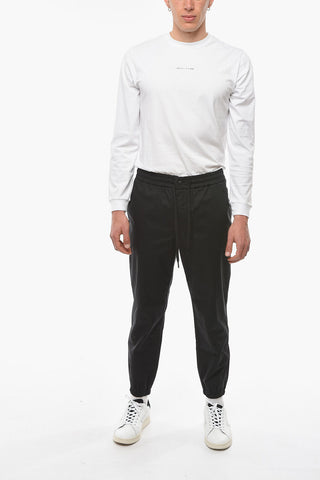 JEANS COUTURE Popeline Joggers with Drawstring and Logo Patch