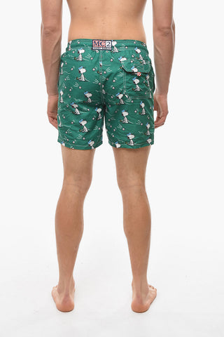 PEANUTS Costume da Bagno Boxer con Stampa Snoopy all Over
